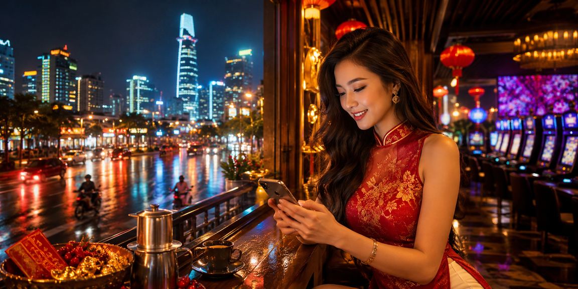 Người dùng TP. Hồ Chí Minh trải nghiệm casino trực tuyến trên điện thoại tại quán cà phê